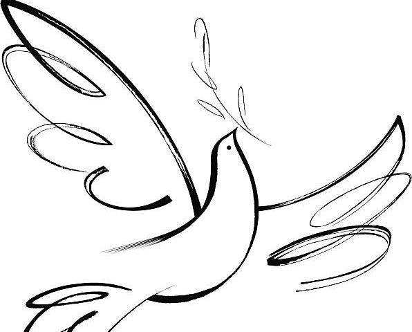 A dove the symbol of the Holy Spirit.