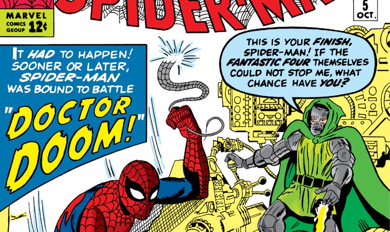 The Amazing Spider-Man #5 Peter Parker Doctor Doom Victor von Doom Fantastic Four Stan Lee Steve Ditko Marvel Comics