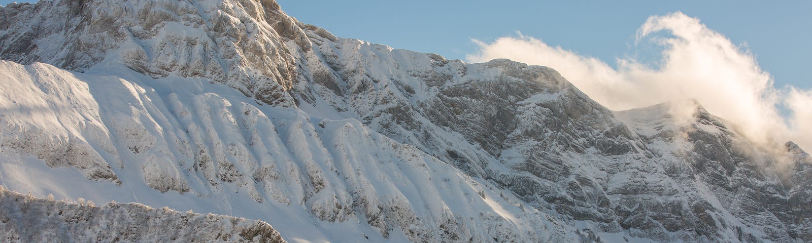 Someone climbing a mountain