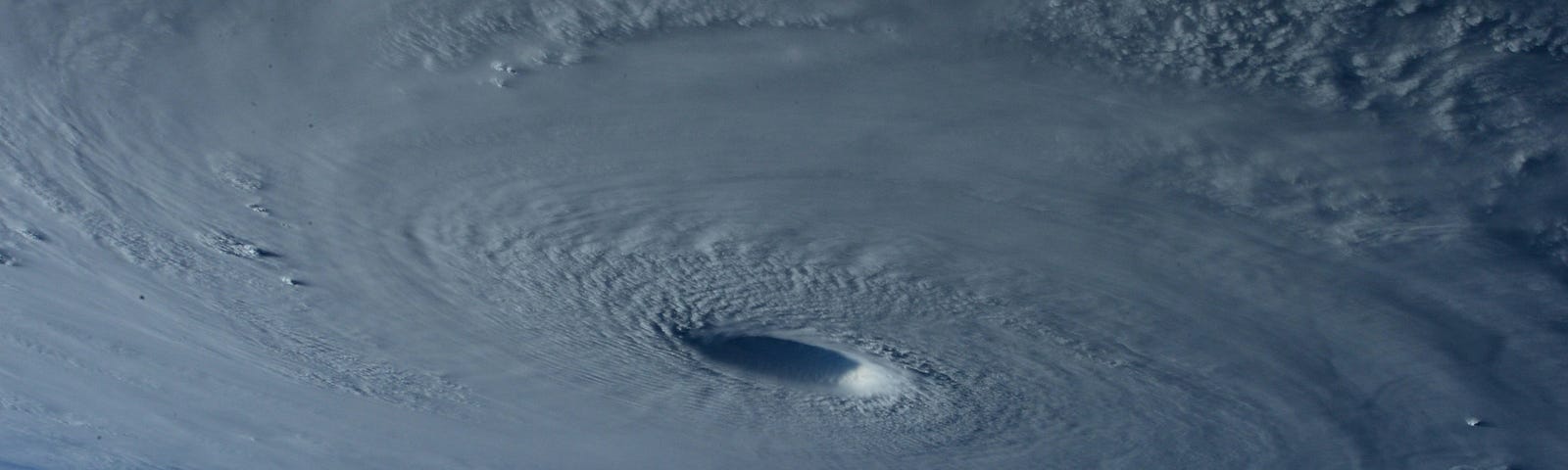 View from space of the eye of a hurricane