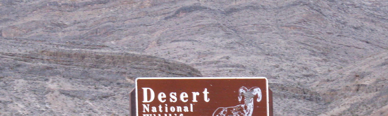 Desert National Wildlife Refuge sign eastern boundary 