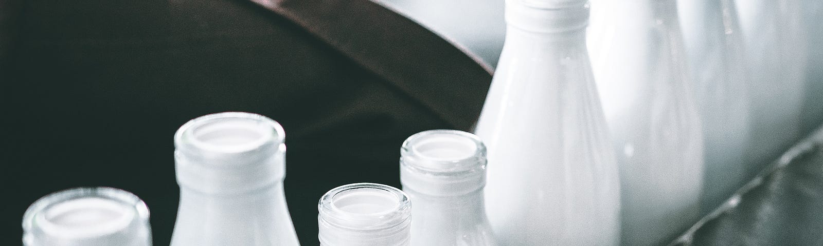 bottles of white milk