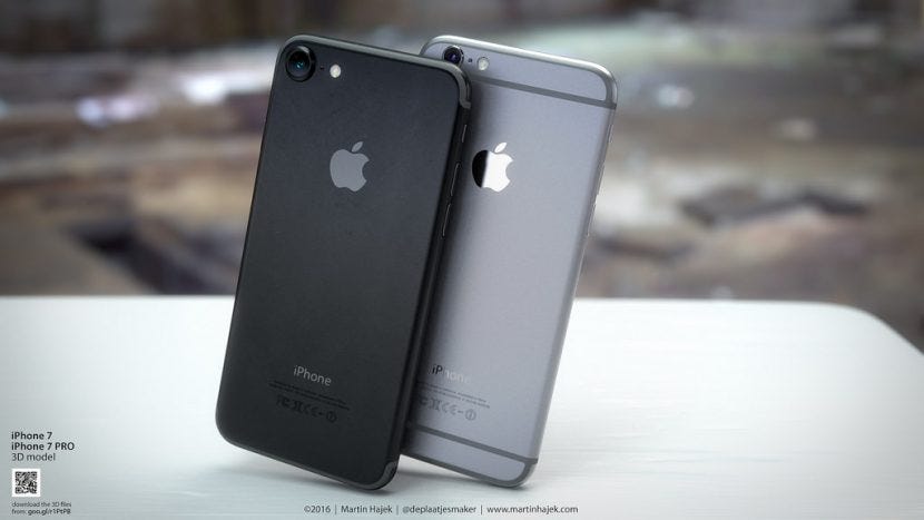Concepto de iPhone 7 negro
