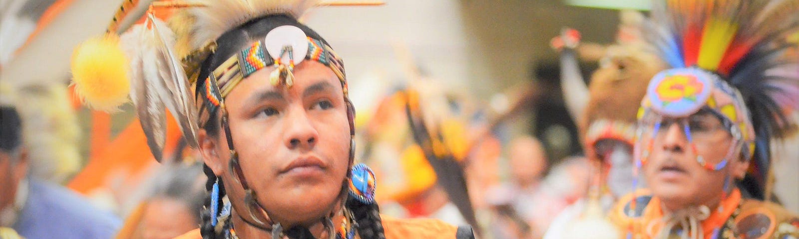 Siksika and Cree dancers perform at the Black Hills Powwow in Rapid City, South Dakota, in 2015.