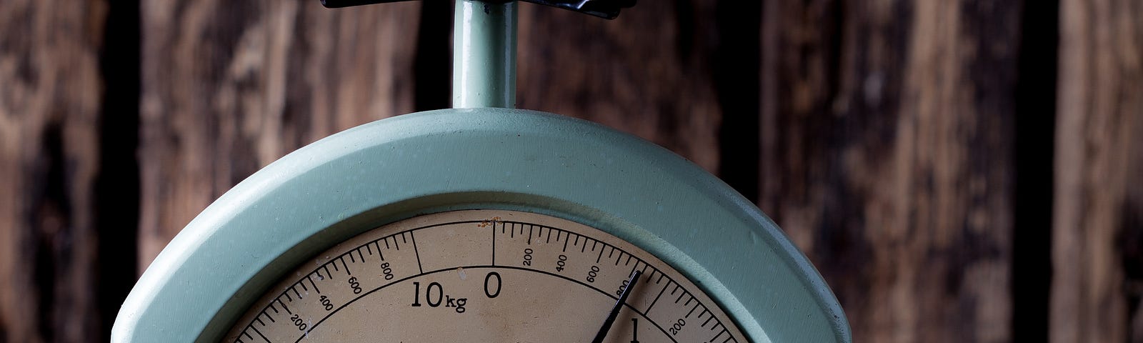 weighing potatoes on an old kitchen scale