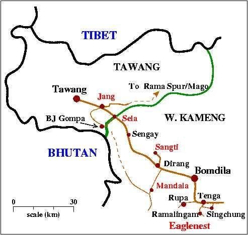 Route Map of Tawang taken from Web