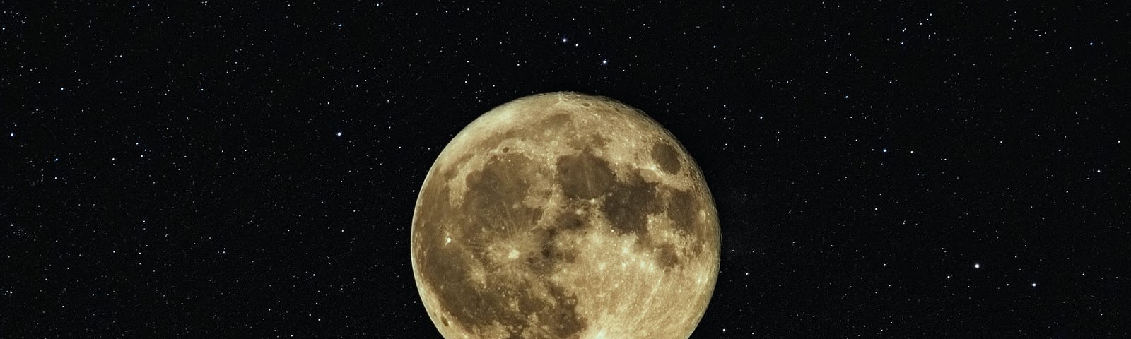 full moon in a starry sky