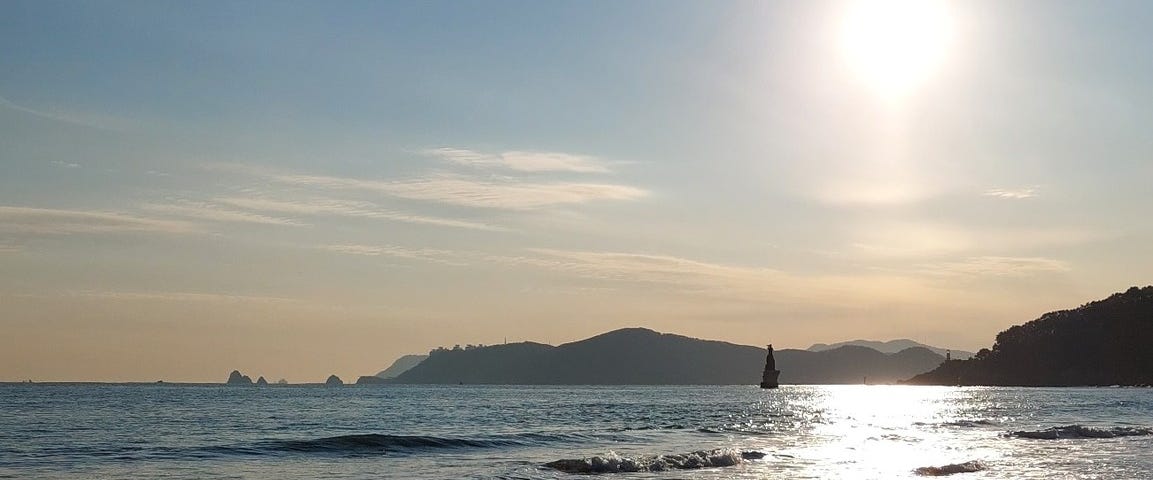 釜山 海雲台 海邊夕陽