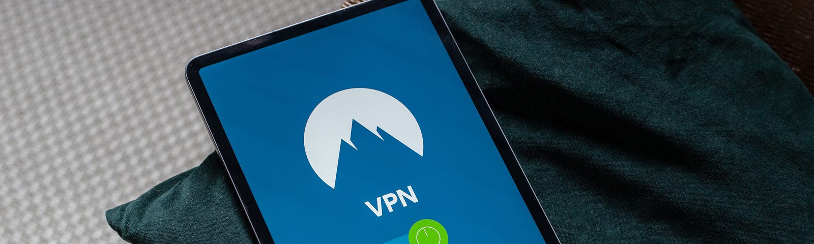 pic of a VPN icon on a tablet screen.