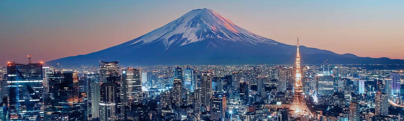 Mt. Fuji rising over Tokyo, Japan