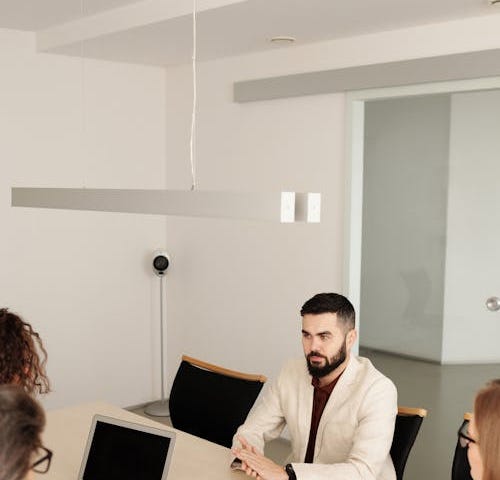 A man attending a job interview.