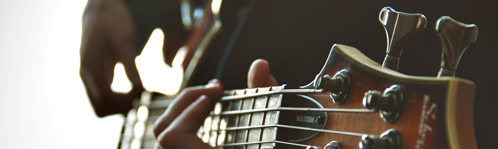 A bass guitar