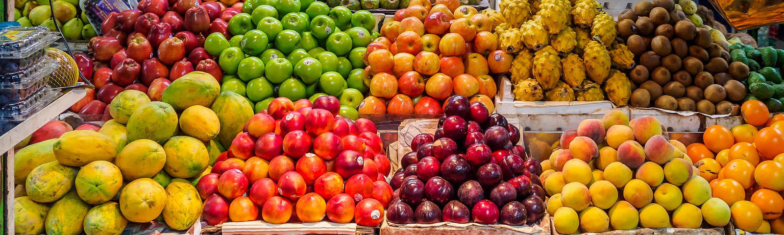 colorful display of fruit and vegetables