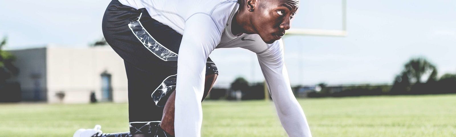 Man preparing to sprint