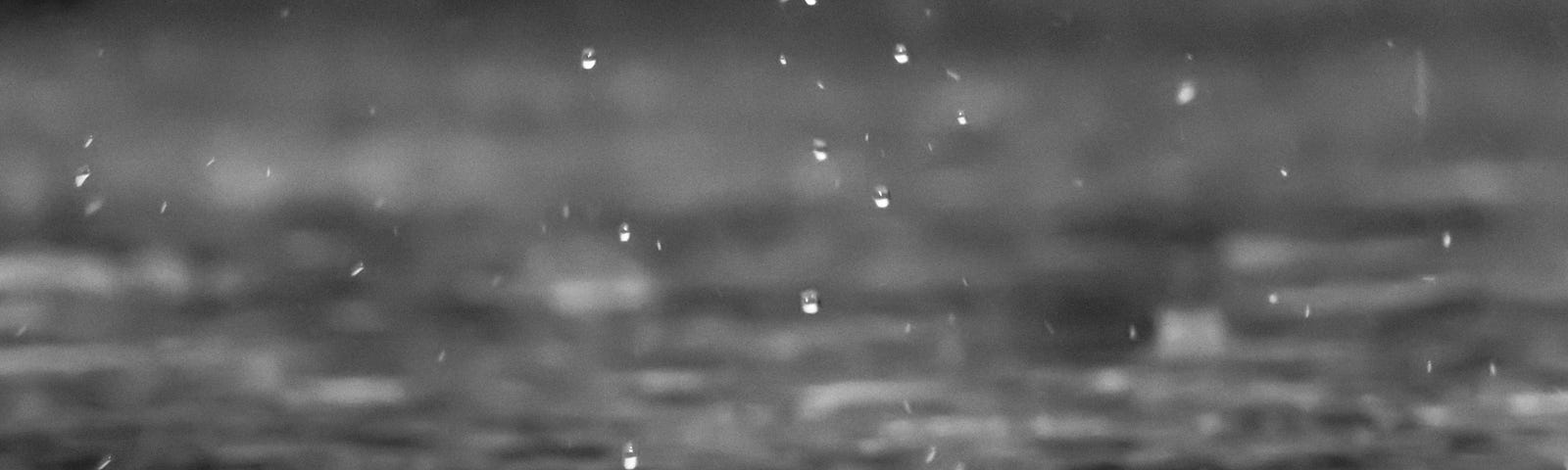 a picture of raindrops falling