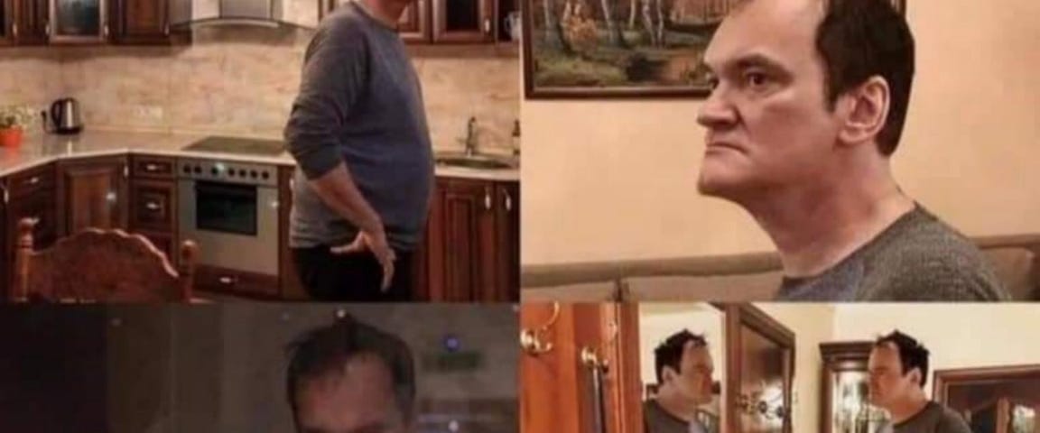 Quentin Tarantino meme looking confused