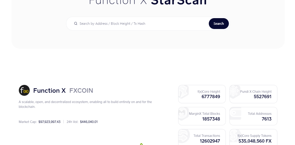 StarScan Explorer by Function X Blockchain
