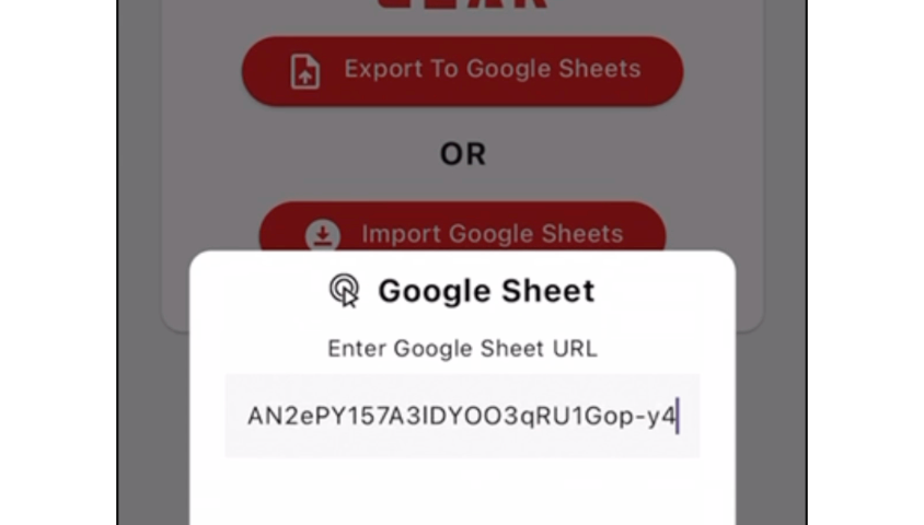 Import Google Sheets link