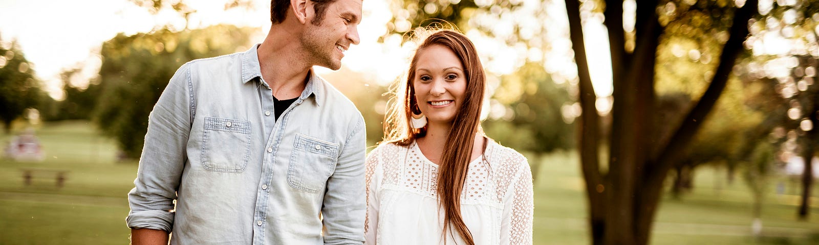 A young couple holding hands