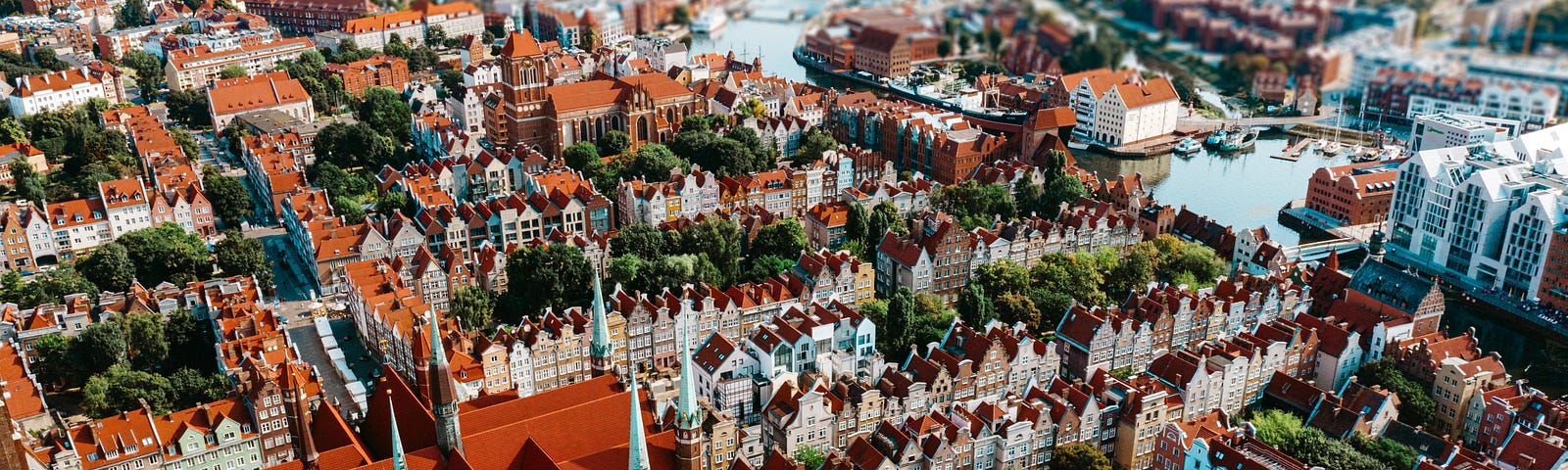 Aerial view of Gdansk, Poland