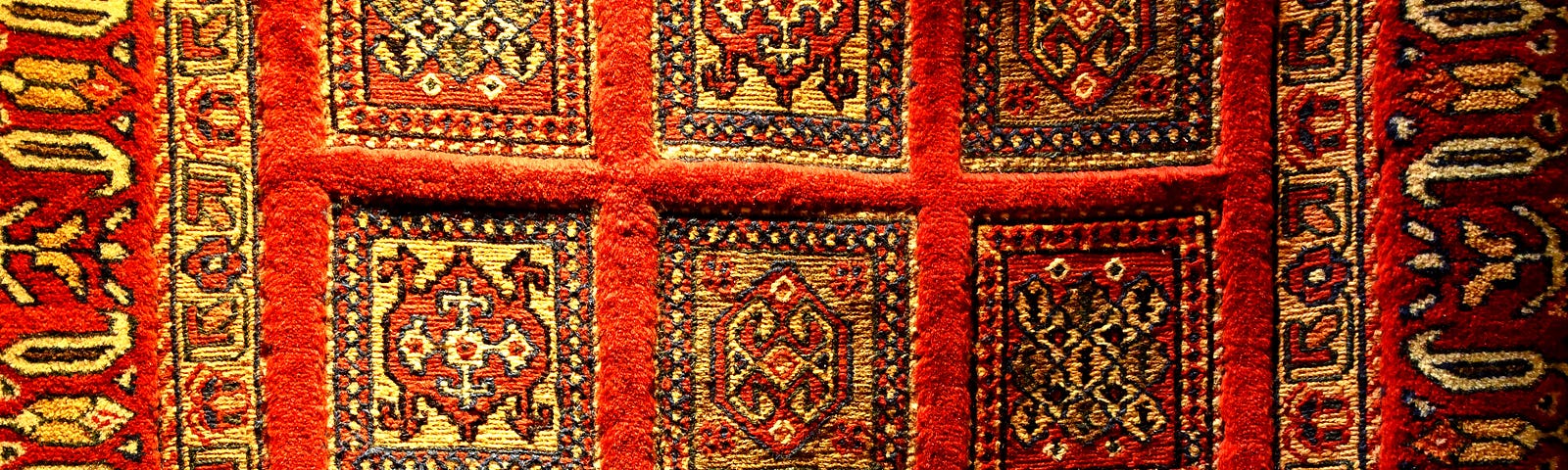 A richly textured Persian carpet