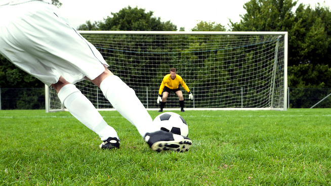 Image of a soccer penalty kick.