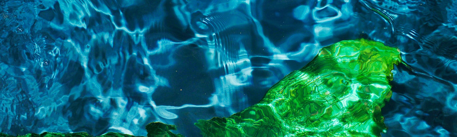 Green mermaid tail underwater