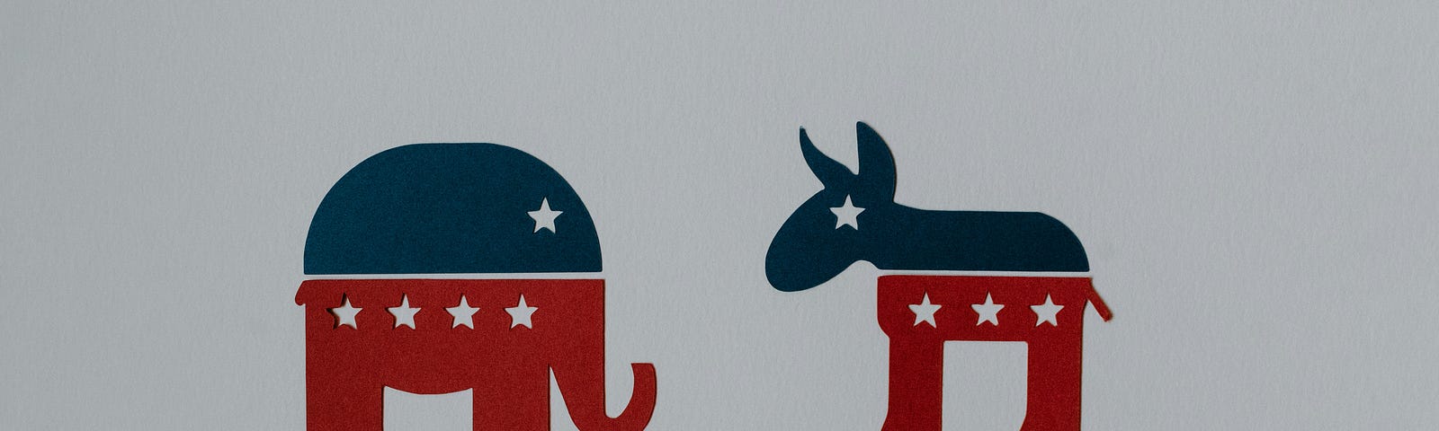 An image of the Republican elephant and Democrat donkey
