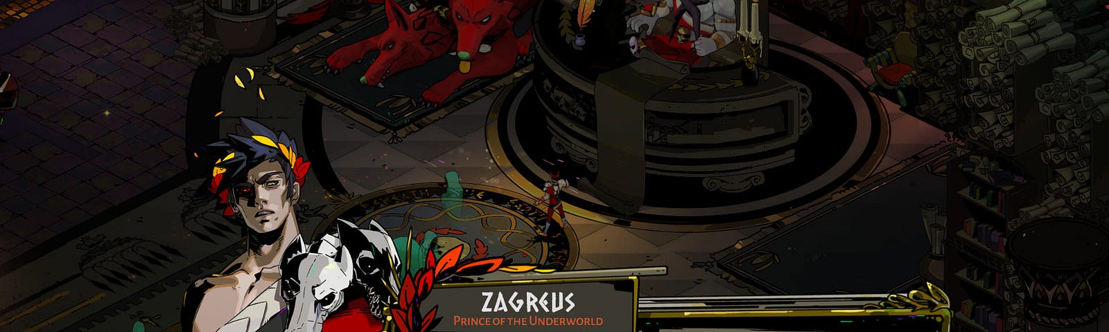 Screenshot of the game hades, with dialog by main character Zagreus talking to his father Hades