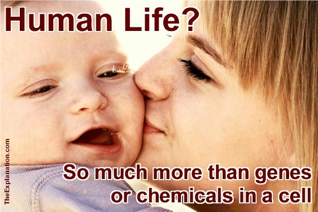 Human Life? So much more than genes or chemicals in a cell. What is it … really?