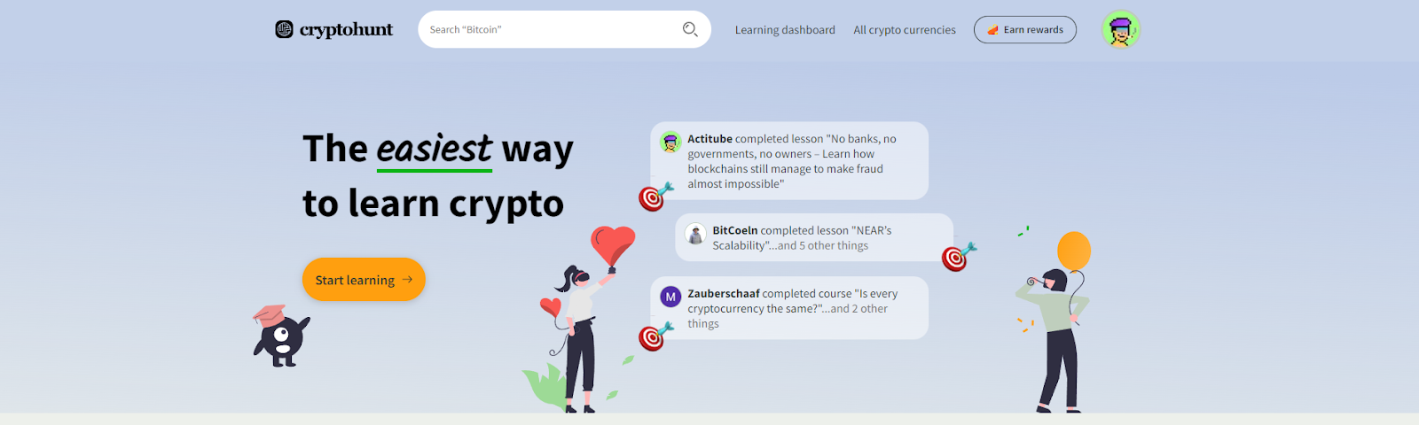 Cryptohunt website for learning Blockchain