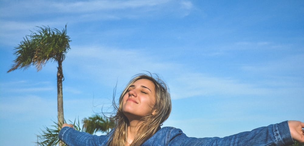 Photo of a woman feeling free