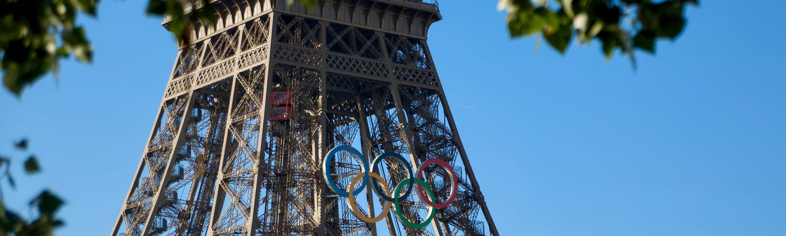 The Eiffel Tower with the Olympic Rings on