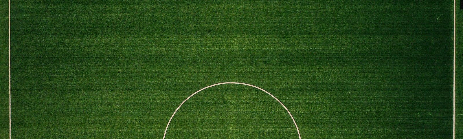 Aerial view of a football (soccer) pitch
