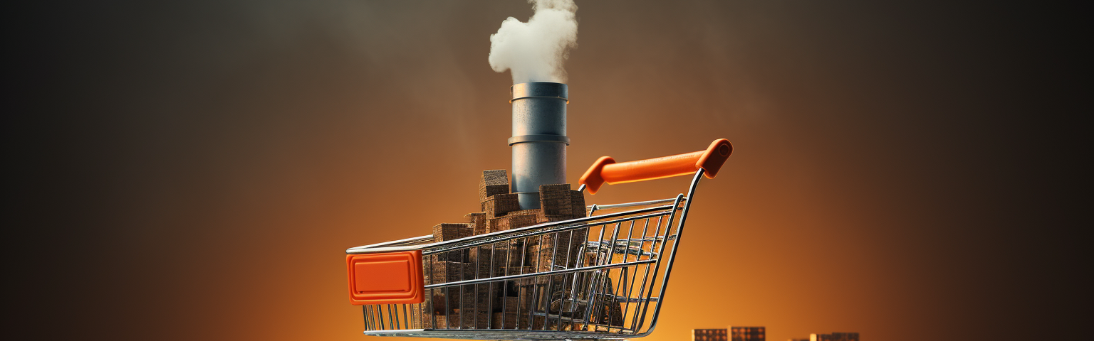 Midjourney generated image of a nuclear reactor in a shopping cart