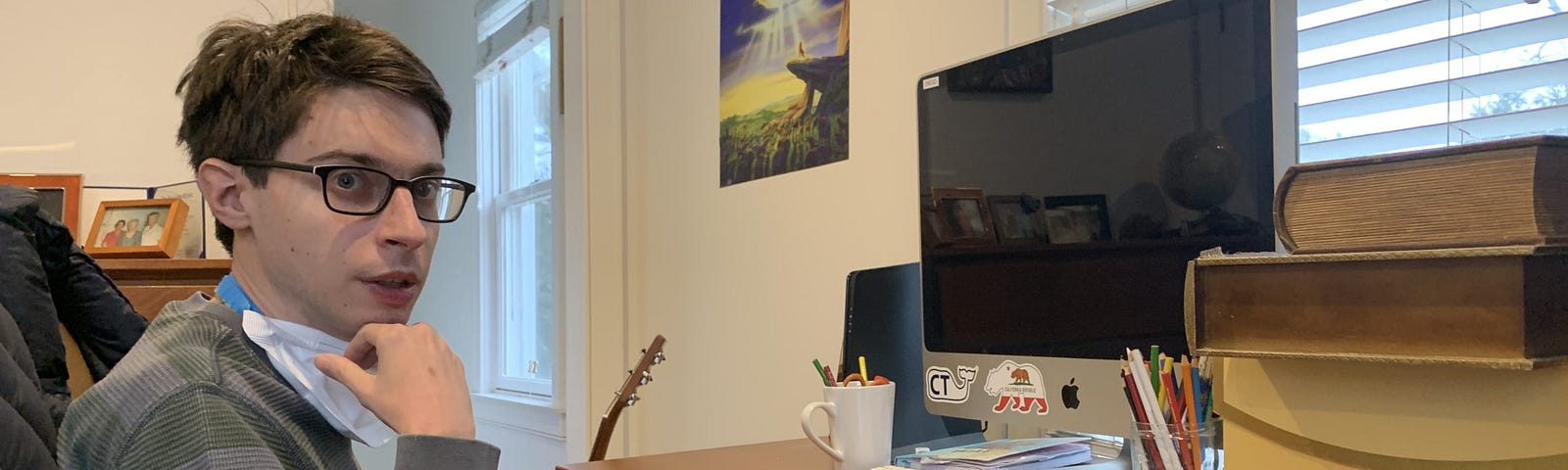 Man sitting at desk