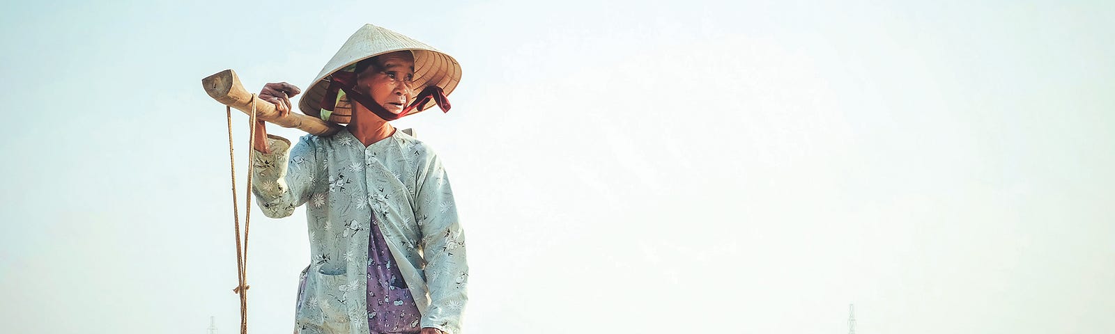 Posted on Mickey Markoff air sea show exec article about PTSD — Photo of man holding bucket in rice paddy field in Vietnam.