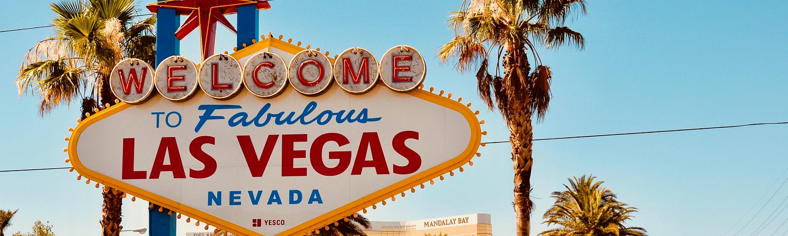 A sign welcoming people to Las Vegas.