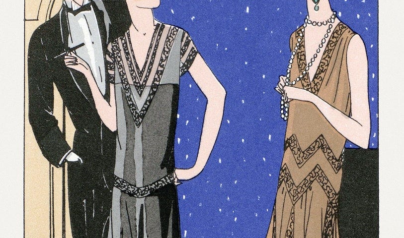 Evening dresses (1926) fashion illustration | Free Photo Illustration — rawpixel