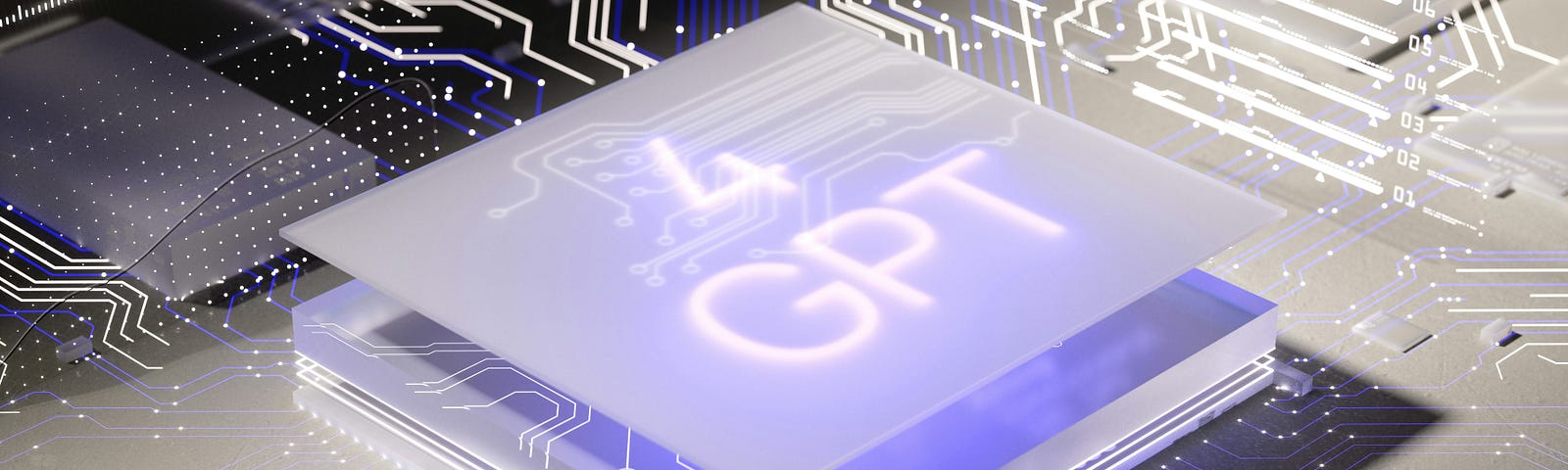 pic shows a computer chip with the words : “4 — GPT” inscribed on the top of the chip