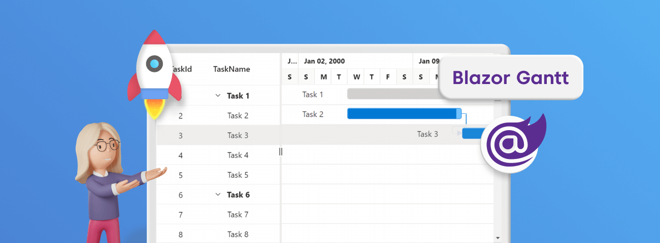 Boosting Performance of Blazor Gantt Chart Using Virtualization