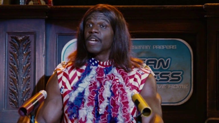 A picture of President Dwayne Camacho in Idiocracy.