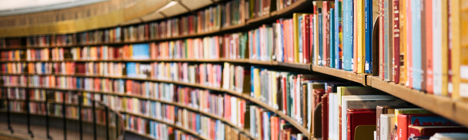 book shelf around a corner