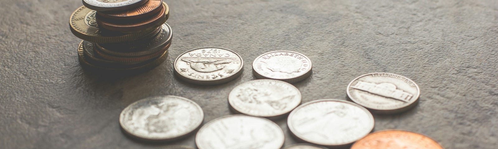 coins on a table