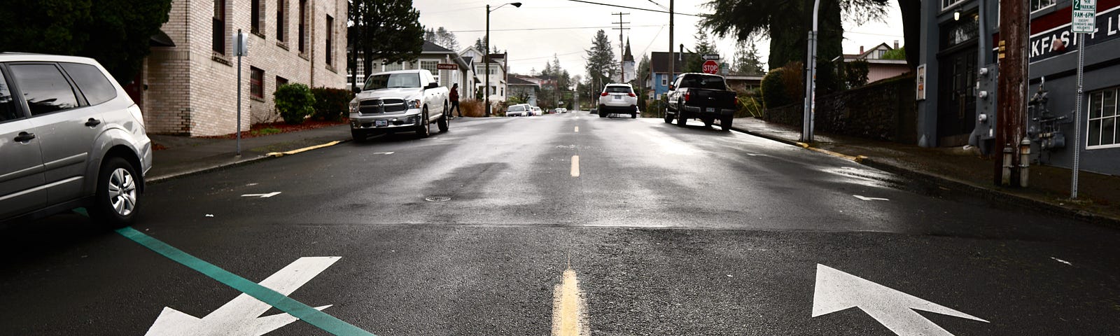 Road with two different ways.