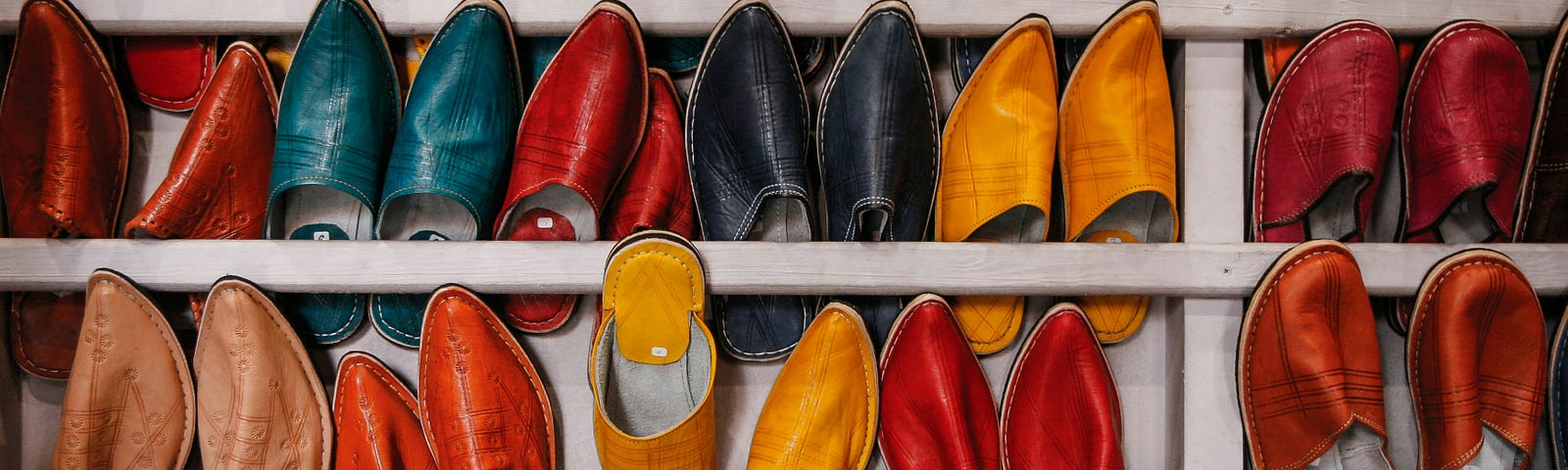 Colourful leather sandals