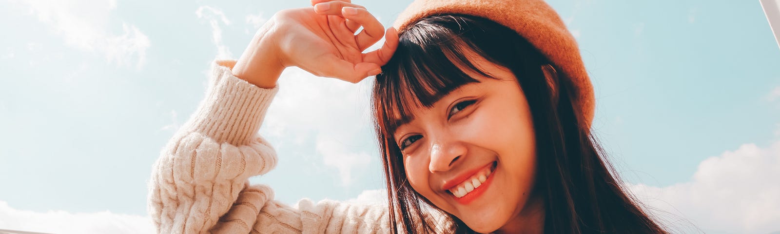 A woman posing for a selfie.