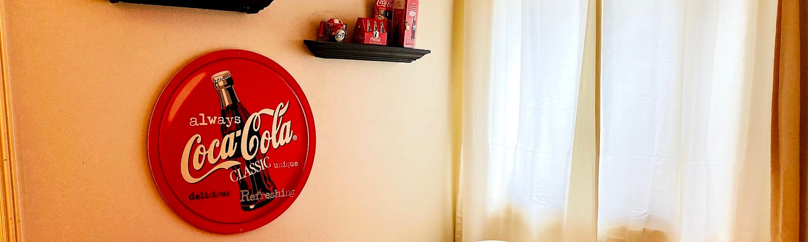 a coca-cola themed bedroom