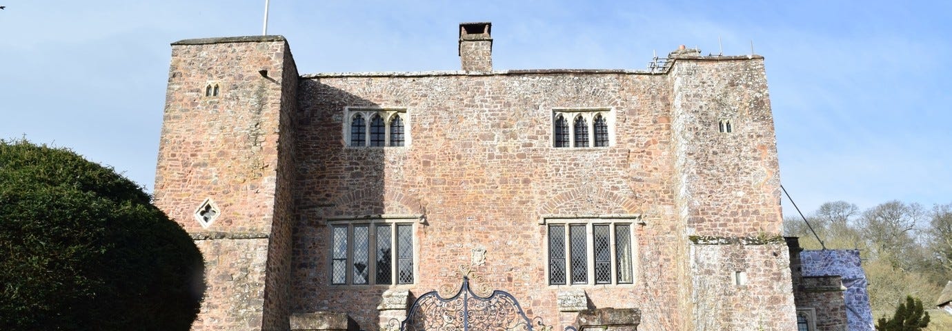 Bickleigh Castle flying the Portuguese flag