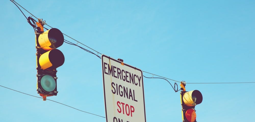 Traffic lights on Hampton Beach